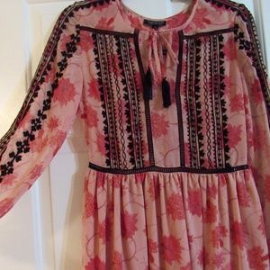 Topshop Cool Maxi Hippie Peasant Style Dress- 6